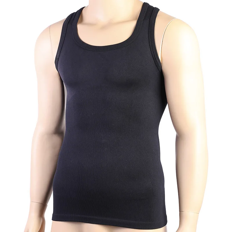 Men Body Shaping Tightening Abdomen Wide Shoulder Sleeveless Vest Seamless High Quality Sewing Thread Straight Posture Shapers