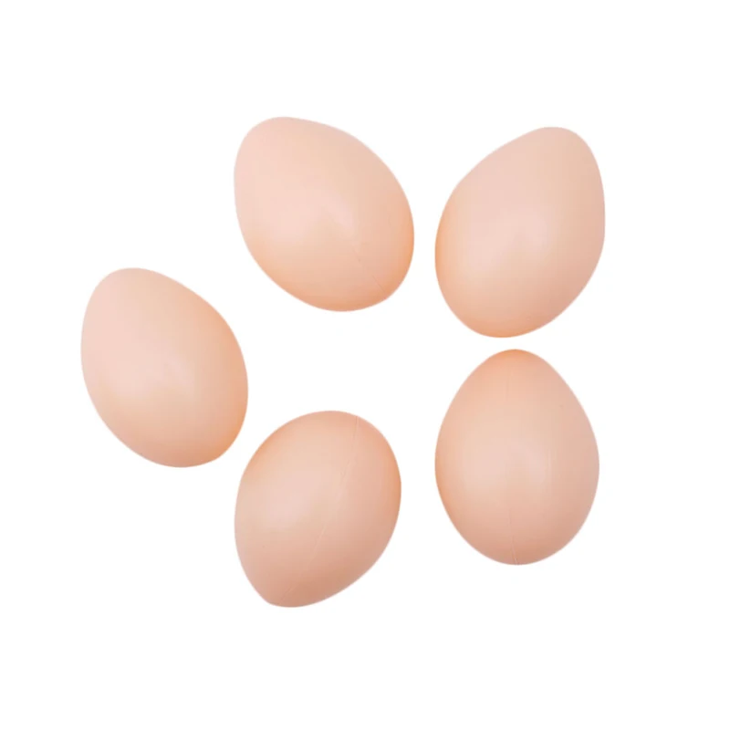 5pcs Plastic Fake Dummy Egg Hen Poultry Chicken Layer Coop Hatching Simulation-F1FB