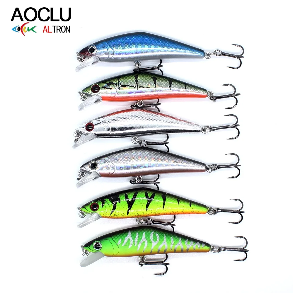 AOCLU Tungsten Moving Ball Sinking Flat Body Minnow 588mm 6g Hard Bait Crankbait Lure VMC Hooks Boat Inshore Trout Bass Fishing