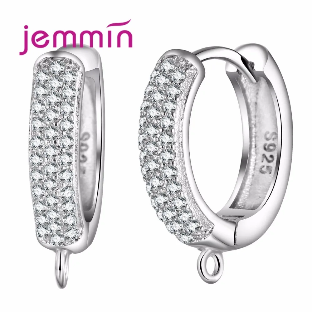 

Classic Round Hoop Earrings for DIY Making Hot Sale 10PCS 925 Sterling Silver Crystal Jewelry Accessories for Women