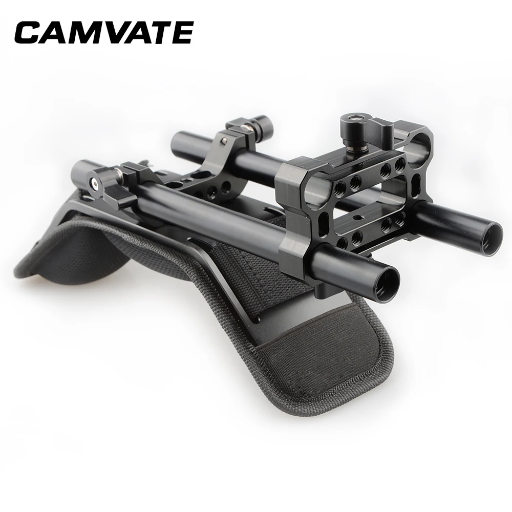 CAMVATE Foam Shoulder Pad with 15mm Dual Rod Clamp &15mm M12-200mm Rod For DSLR Camera / Camcorder Shoulder Rig Support System