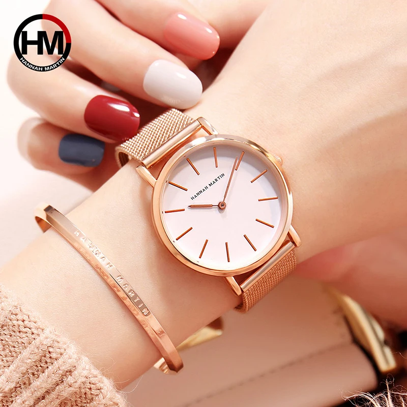 relogio feminino Luxury Brand Watch Women's Quartz Watches Rose Gold Steel Mesh Ladies Wrist Watches 36mm Waterproof Clock xfcs