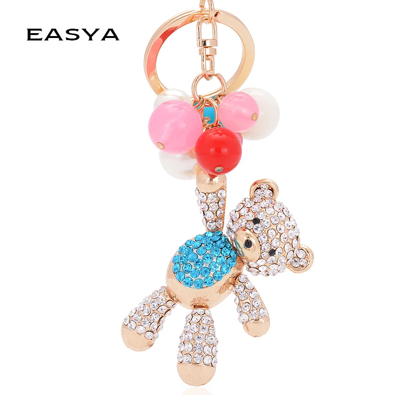 EASYA 2024 modny brelok z misiem unisex breloczek ze stopu cynku Porte Clef moda damska Rhinestone cheerleaders
