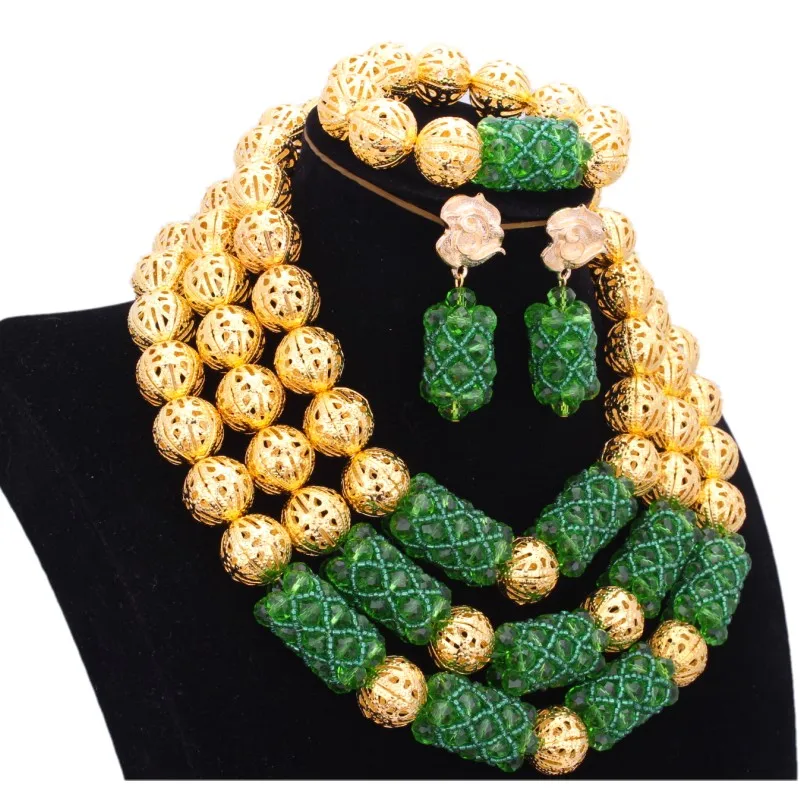 Dudo Green Beaded Jewellery Sets For Women Wedding 2023