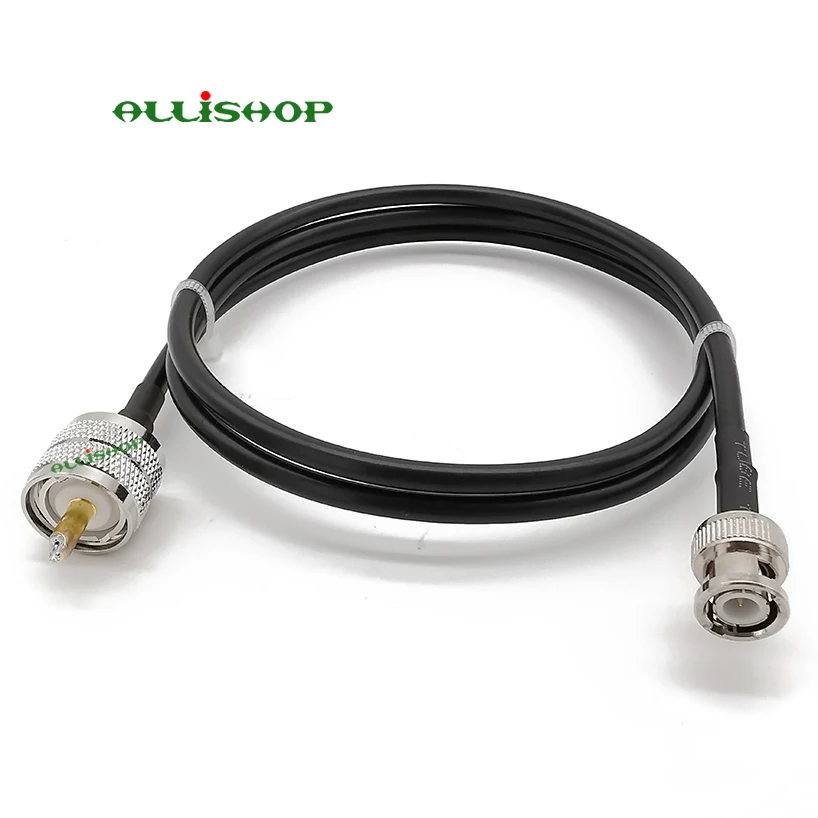 BNC Male to UHF SO-239 PL-259 Male Connector LMR195 RF Pigtail Cable UHF to BNC Radio Antenna 1/3/5/8/10/12/15M