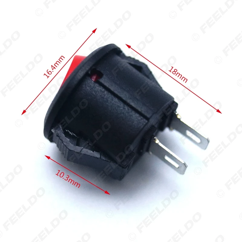 MOTOBOTS 4Pcs 2-Pin 16.5mm Dia Round Button 3A/250V 6A/125V Car/Auto/Boat Rocker SPST Switch ON/OFF #FD4700