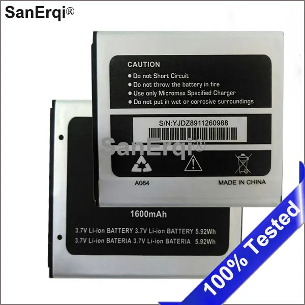 

Good Quality 1600mAh Battery For Micromax A064 Cellphone Batterie Accumulator Battery Bateria