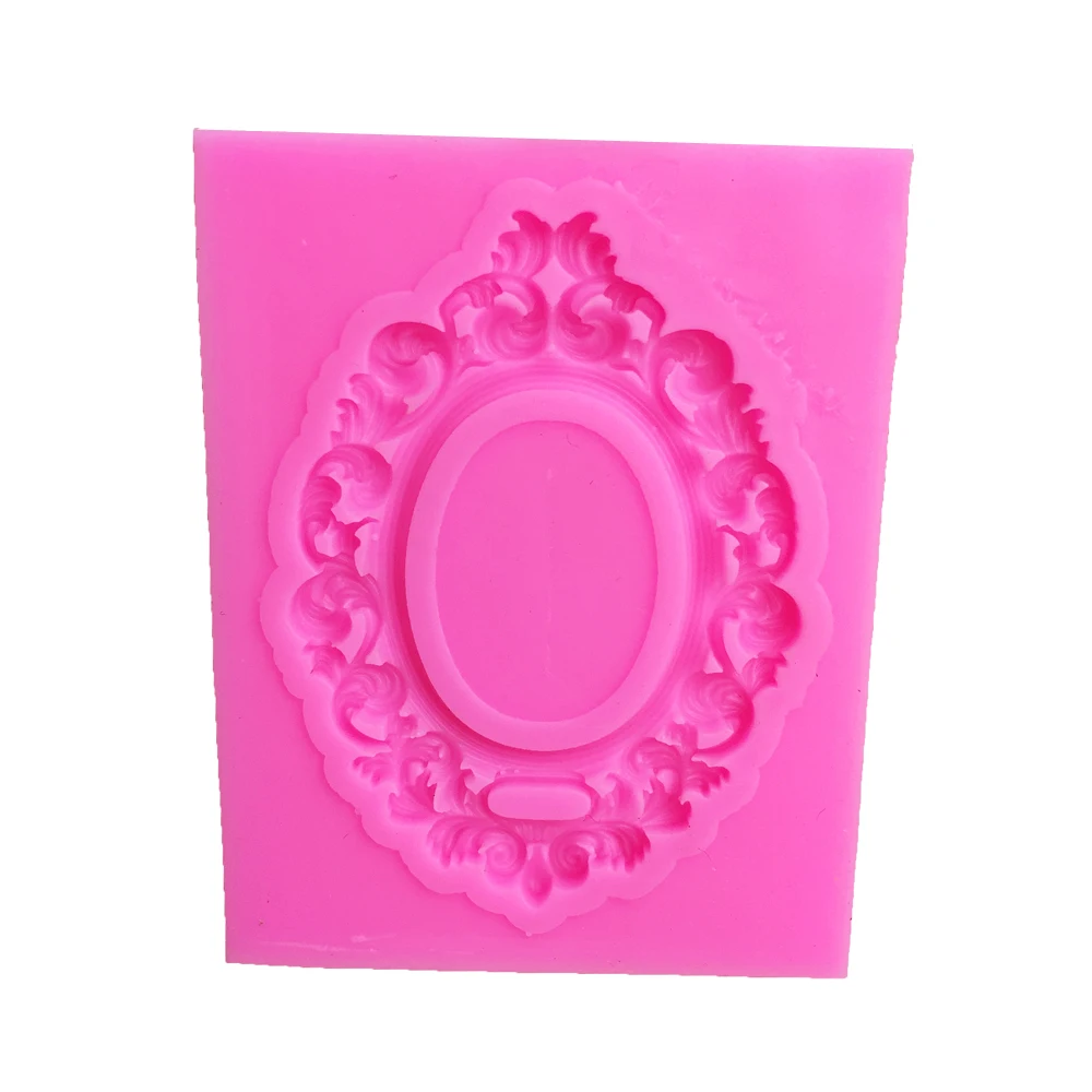 Lace pattern Picture frame silicone mold fondant mold cake decorating tools Mirror chocolate gumpaste mold T1072