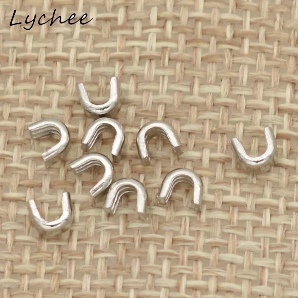 Lychee 260pcs 3# Brand New Metal Zipper UP Stopper U Shaped Opening DIY Craft Clothes Pants Sewing Zipper Accessories