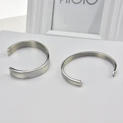 Stainless steel 7mm 10mm width blank DIY Cuff Friendship Rose gold silver color lovers Bangle Couples Bracelet for Men women