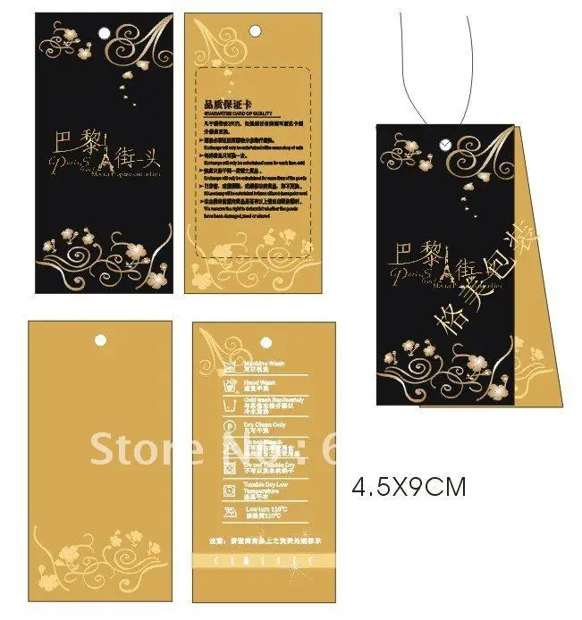 

garment hang tag/garment customized label/Garment printed Tags/clothing main label/woven label Free drill hole+Glue needle