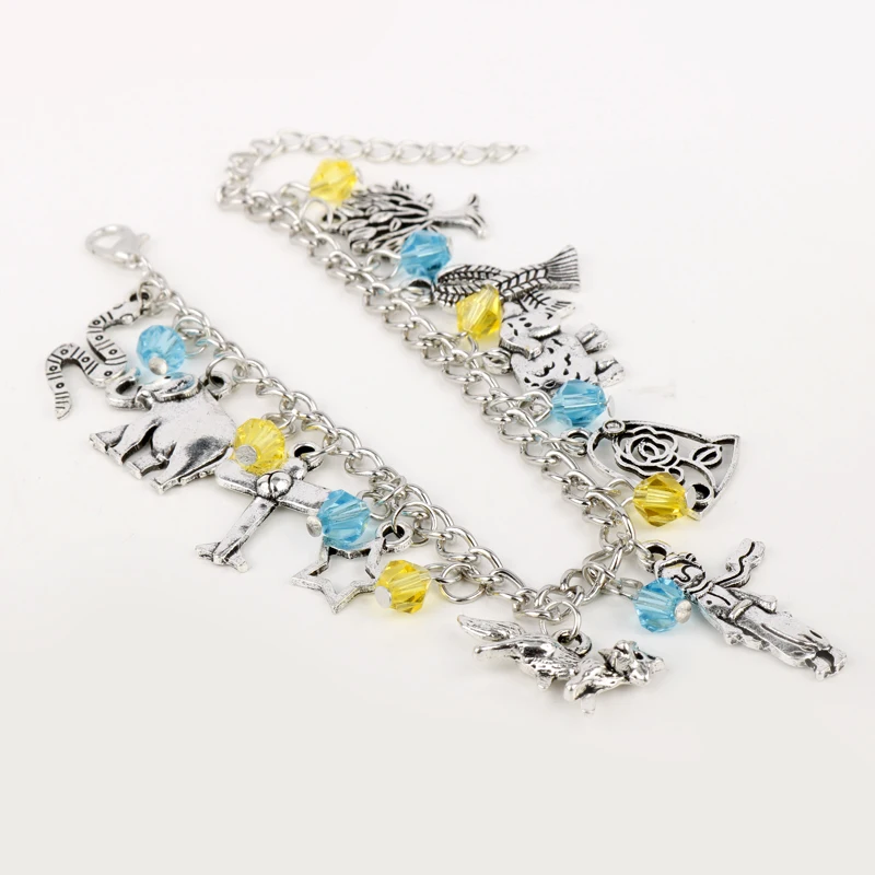 dongsheng Cute Cartoon Jewelry The Little Prince Bracelet Rose Fox Stars Crystal Beads Alloy Pendant Link Chain Women Gift -25