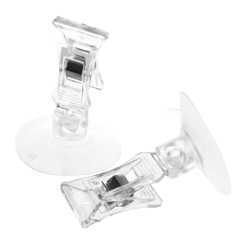 2 PCS 47mm Clear Plastic Wall Suction Cup Clip Clamp