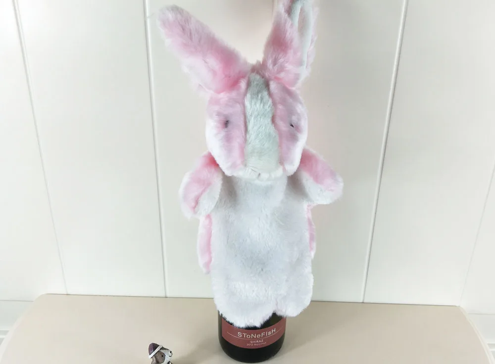 Bambini coniglio rosa blu peluche farcito burattino a mano giocattolo regali di compleanno di natale