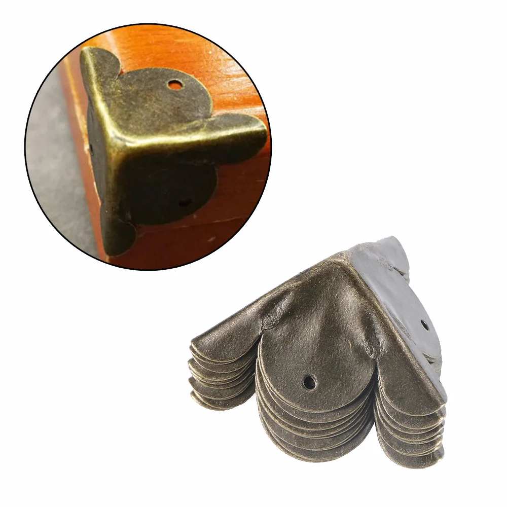 4 Pcs di Modo Antico Angolo Protector Box Cassa di Legno Decorativo Piedi Gamba Staffa Angolo Ferramenta per mobili