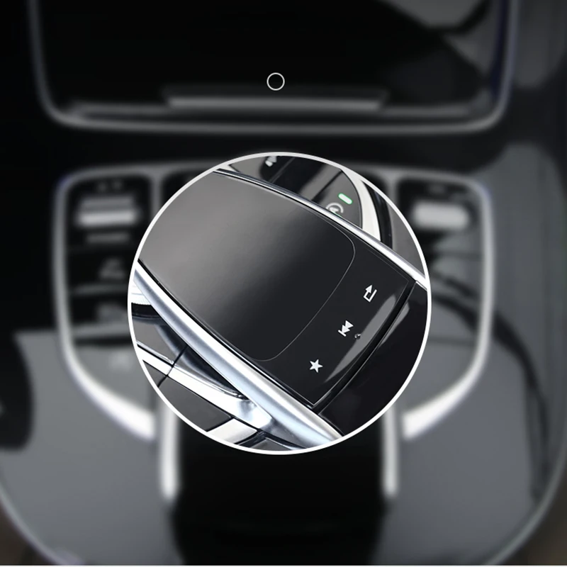 SRXTZM For Mercedes Benz W205 W213 GLC C E Class 15-18 Car Styling Center Control Handwriting Mouse Knob Protective Film Sticker