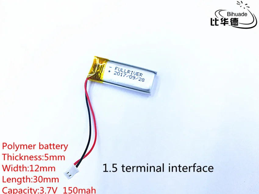 20pcs/lot Liter energy battery 3.7V 150mAh Lithium Polymer LiPo Rechargeable Battery 501230 with 1.5mm