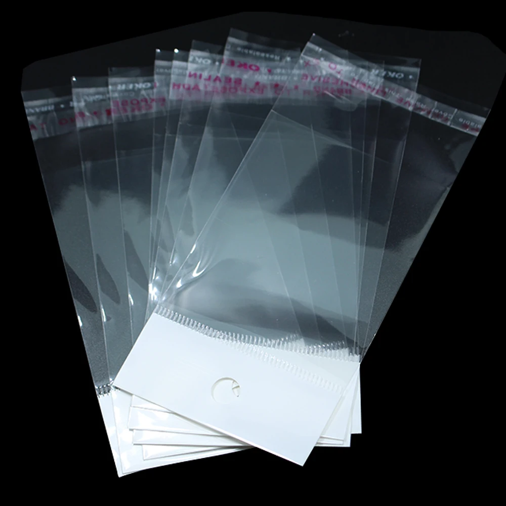 9cm*17cm Clear Self-adhesive Seal Plastic Bags OPP Poly Storage Bags Retail Packaging Bag W/ Hang Hole Wholesale 500Pcs/Lot