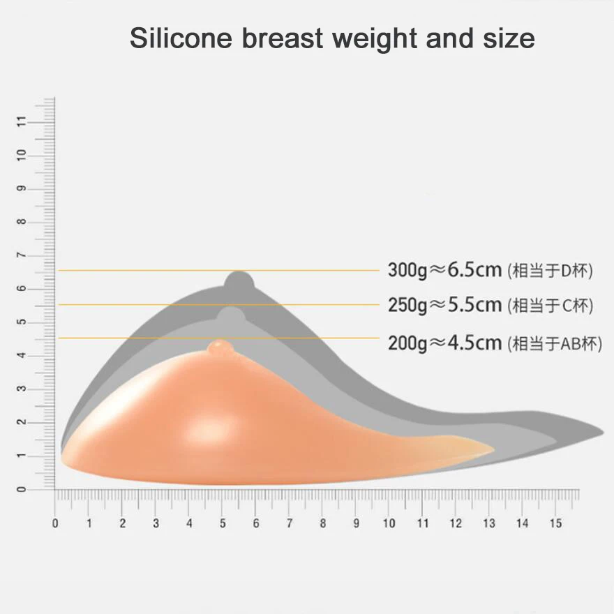 Artificial Silicone Breast Forms Fake Breasts 300g and Mastectomy Bra 85C For Postoperative Breast Prosthesis D30