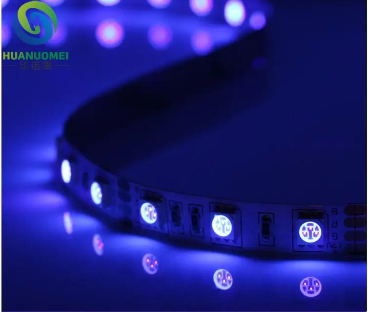 UV(390nm-400nm) color LED strip 5050 SMD 12V flexible light 60LED/m,5m 300LED,non-waterproof;white pcb