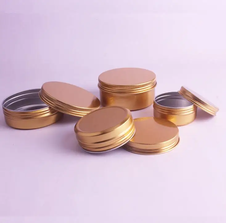 50ML/60ML/100ML/150ML Aluminum Cosmetic Cream Container Rose Gold Metal Tin Ointment Refillable Lipstick Jar Aluminum SN1519