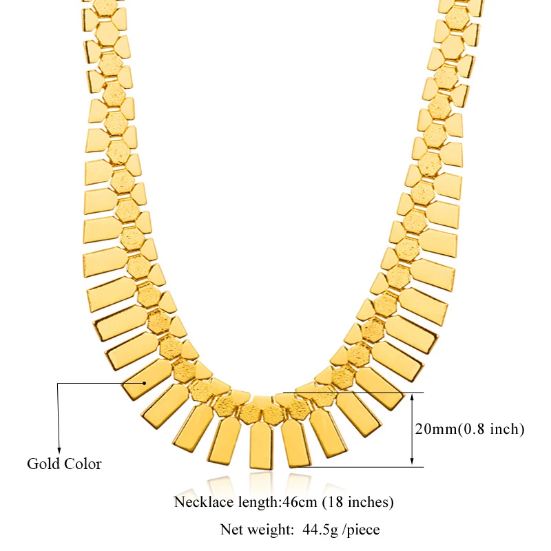 U7 Gold Color Choker Necklace Big African Jewelry Sale Trendy Statement Tassels Bib Necklace For Women N348 QC24