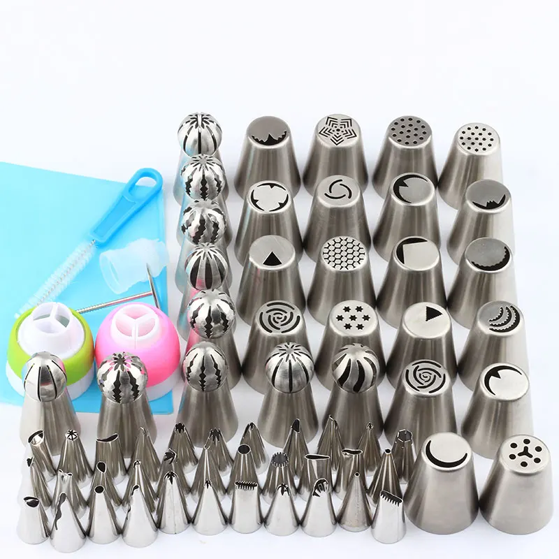 

69Pcs/Set Large Cream Nozzle Stainless Steel Flower Russian Icing Piping Nozzles Cream Tips Icing Piping Tips Sphere Ball Icing