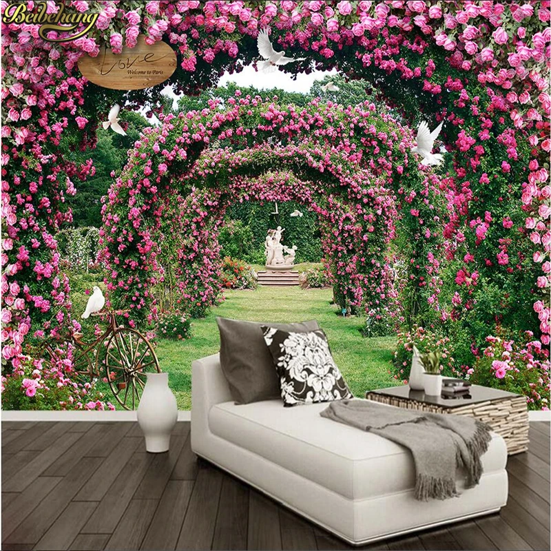 beibehang Custom Photo 3D Wallpaper for wall Stereo concave-convex Rose Rose Living Room Restaurant TV Background Wall paper