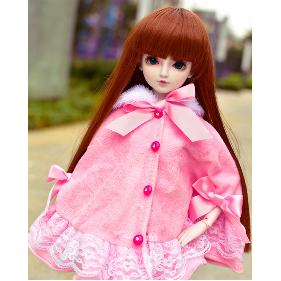 

BJD Pink Cloak Coat Tops Clothing For 1/3 24" 60cm Tall Female SD DK DZ AOD DD Volks Doll