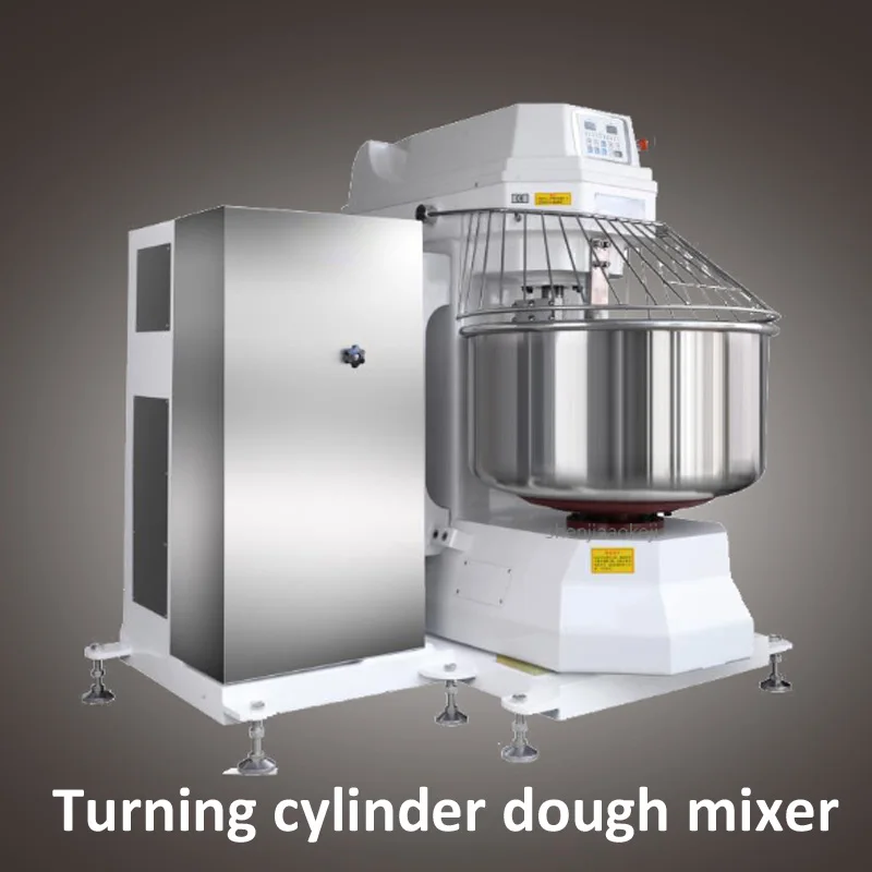 Mezclador de masa inteligente de dos engranajes de doble rotación, máquina de amasar masa de cilindro giratorio totalmente automática, mezclador de harina comercial