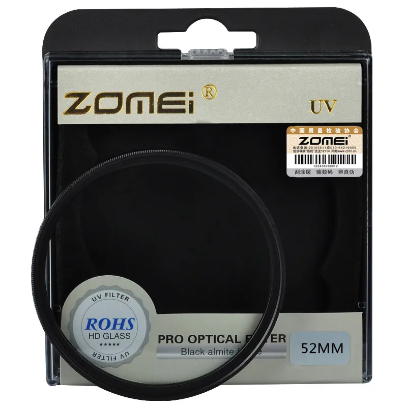 High Quality Original Zomei 52mm UV Protection Len Filter for Canon Nikon Sony Tamron Sigma OLYMPUS Fujifilm Pentax Camera Lens