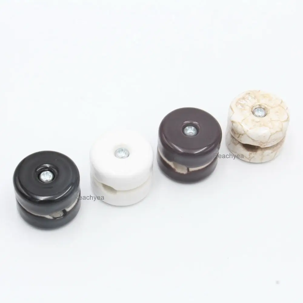 Porcelain Insulators Wall Wiring Fixings Guider Ceramic Wall Fairlead for Fabric Round Cable Electrical Wire