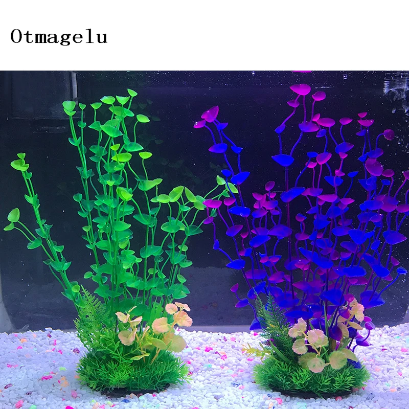 28-35cm Artificial Plastic Green Plants Fish Tank Underwater Narcissus Water Grass Aquarium Landscape Decor