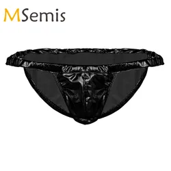 Latex Swimsuit Mens Swimwear Male Beachwear Panties Rubber Briefs Underwear Bath Footage Swimming Truck