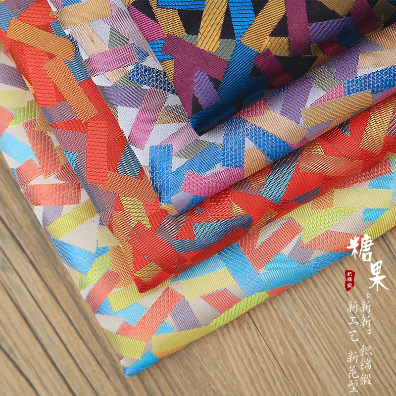 monotonous characteristics tapestry satin  jacquard brocade fabric cushion packaging striped candy bag pillow diy craft cloth