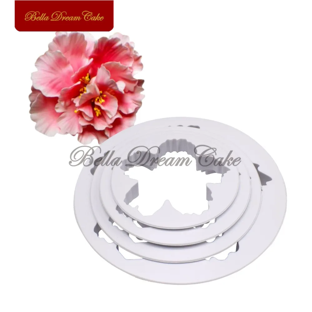 4pcs Peony Petal Cutters Set Flower Fondant Cutter Chocolate Cake Mold DIY Cake Decorating Tool Baking Accessories