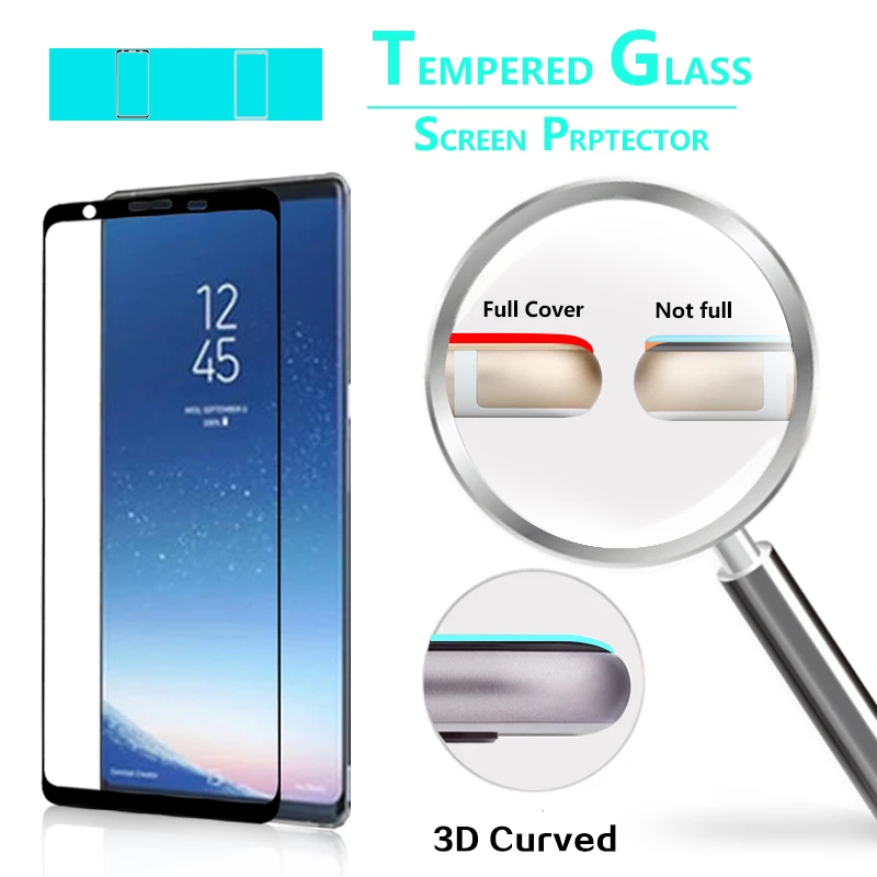 Premium Full Cover 3D Curved Edge Glass film For Samsung Galaxy Note8 SM-N950F Screen protector film tempered glass film