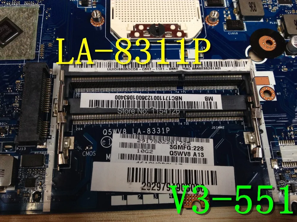 LA-8331P Laptop Motherboard For Acer For Asipre V3-551 NB.C1711.001 NBC1711001 DDR3 Integrated 100% Fully Tested