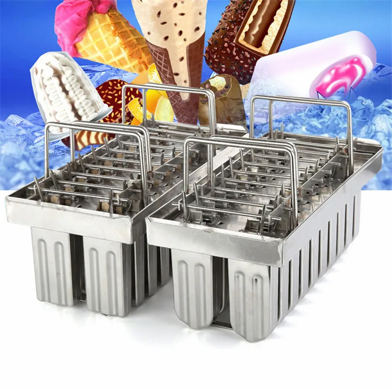 Commercial DIY Ice Pop Mold Popsicle Moulds 304 Stainless Steel Ice Cream Molds 2*10 20Popsicles Per Batch Brand New