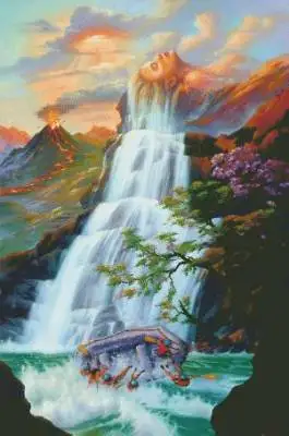 

Long hair beauty water waterfall scenery Needlework,Aida Cross stitch,Embroidery kits 14CT Patterns Cross-Stitching,DIY Handmade