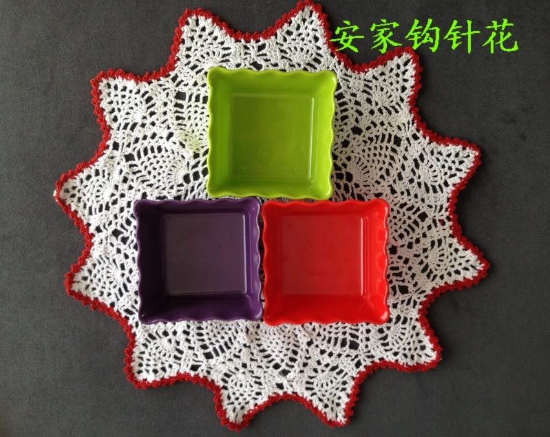 free shipping 2015 new arrival luxury cotton crochet tablemat with flower lace doilies for wedding deocr coaster placemat mats