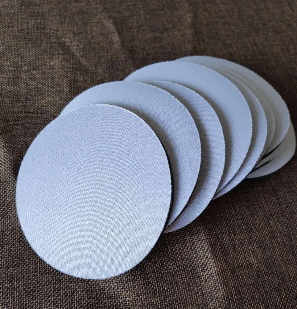 

Free Shipping 10pc/lot 10*0.5cm Blank Sublimation Mug Coaster Mat Round Shape High Quality DIY Printing Transfer Mug cup Pad