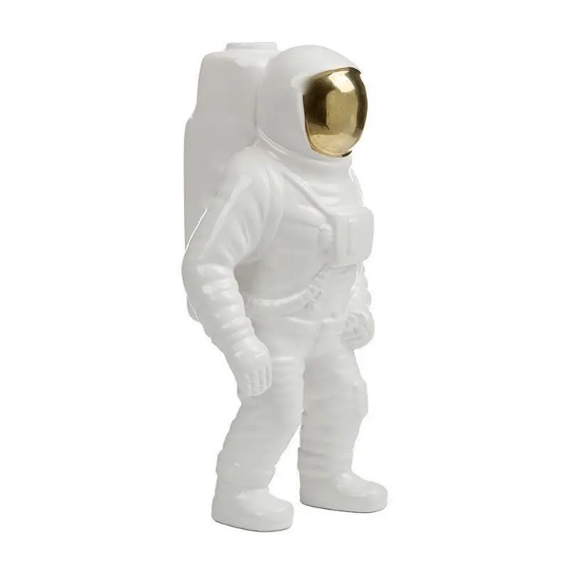 Space man sculpture astronaut fashion vase creative rocket aircraft ornament model ceramic material cosmonaut statue shuttle