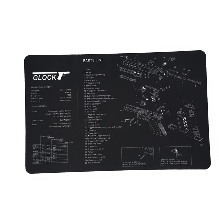 Gun Cleaning Mat Pad Patches Gunsmith Armorer Bench For Glock 17 19 26 1911 Sig sauer P226 P229 Springfield XD Tool Kit image 3