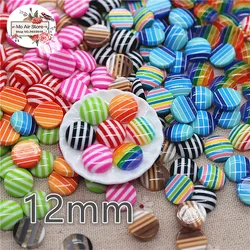 50 pz 12mm mix color stripe round Buttons bead Home Garden Crafts Cabochon Scrapbooking craft