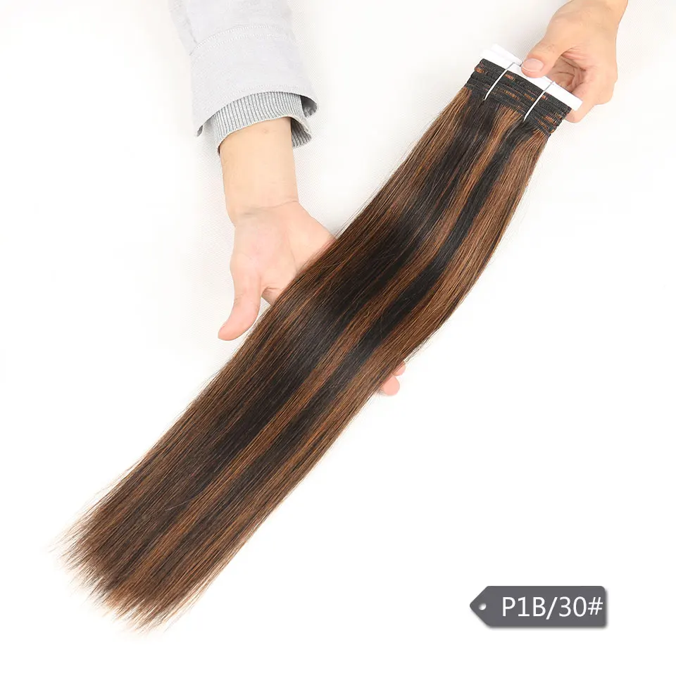 Mechones de pelo brasileño elegante, extensión de cabello humano liso sedoso, Remy, 1 unidad