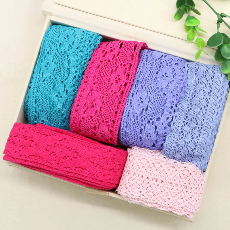 3.5 - 7 cm 20 yards of cotton lace fabric DIY fabric lace flower gift ribbon decoration materials colour cotton lace