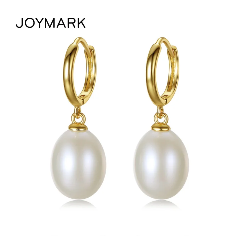 JOYMARK New Arrival Simple 925 Sterling Silver Jewelry Freshwater Natural Rice Pearl Clip on Earrings For Women JPSE019