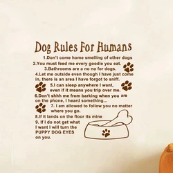 Dog Rules For Humans Wall Art Quote Decal Mural Stickers , Cute Love Dog Room Decoration