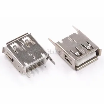 USB A 타입 암 소켓, 180 도 수직 4 핀, USB 인터페이스, 10 개
